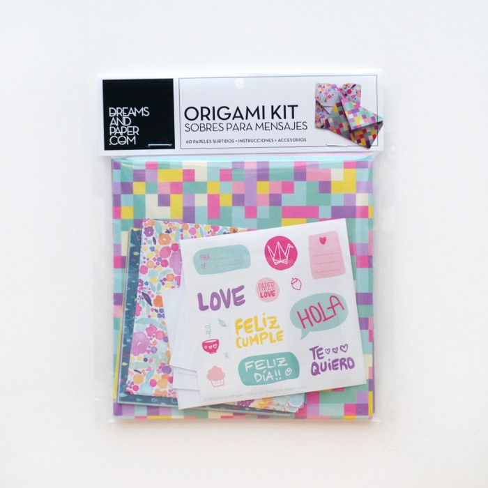 Papel origami kit sobres 15x15 para mensaje