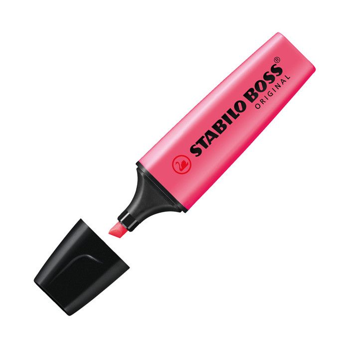 marcadores resaltador stabilo boss comun rosa