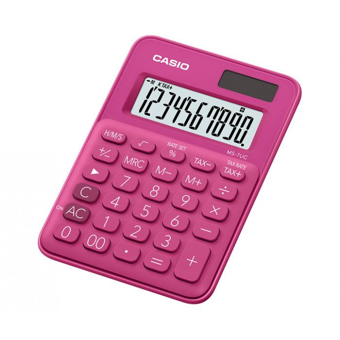 Calculadora casio de mesa ms   7-uc-rd rosa