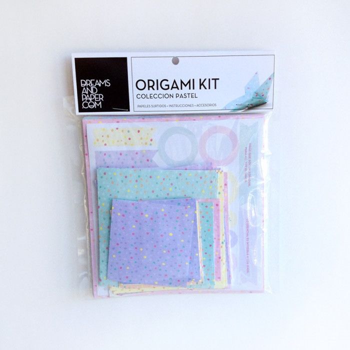 Papel origami kit pastel+60+accesorios