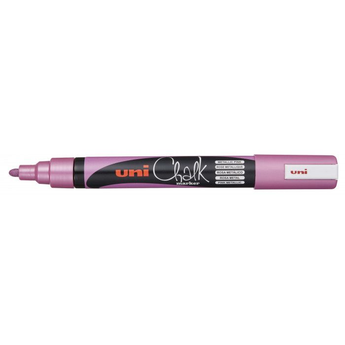 Marcadores fibra uni chalk pwe5m metalica rosa