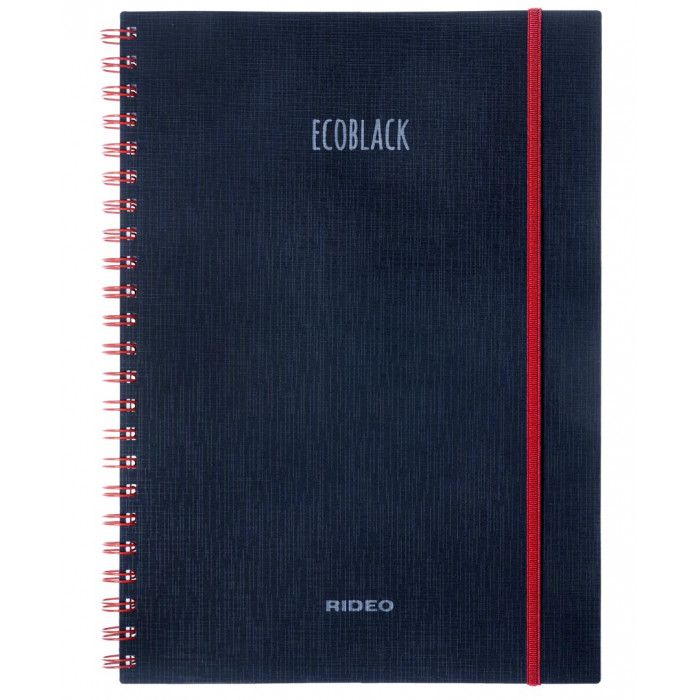 Cuaderno rideo a4 ecoblack # 120hjs.con elastico