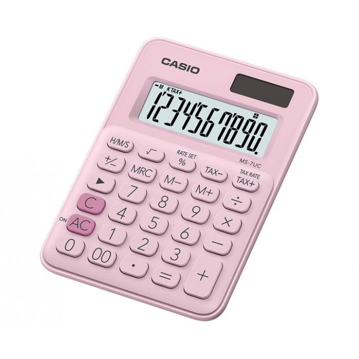 Calculadora casio de mesa ms   7-uc-pk rosa