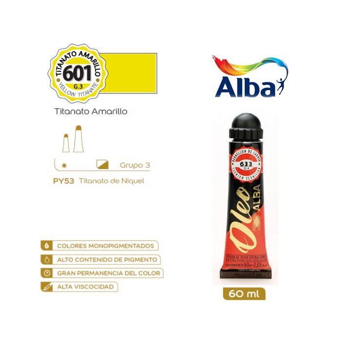 Oleo alba x 60ml.601 titanato amarillo