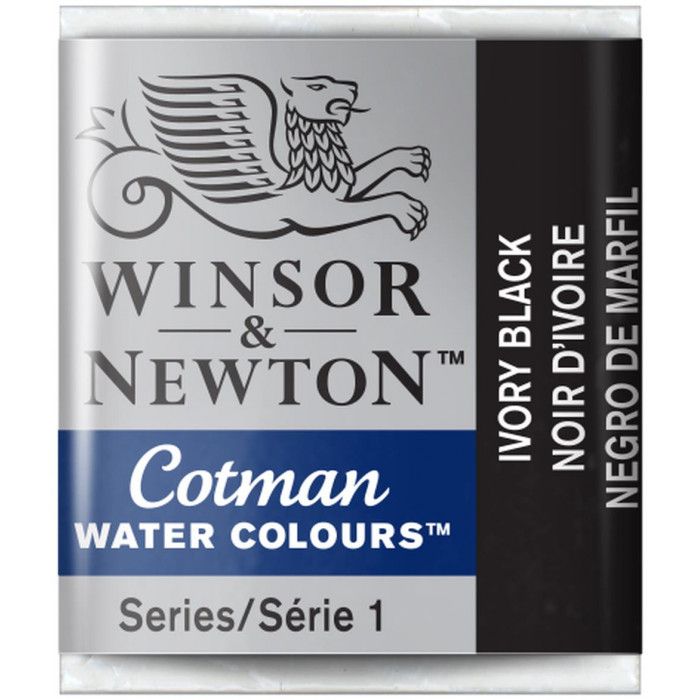 Acuarela winsor & newton  cotman pastilla 331 negro marfil