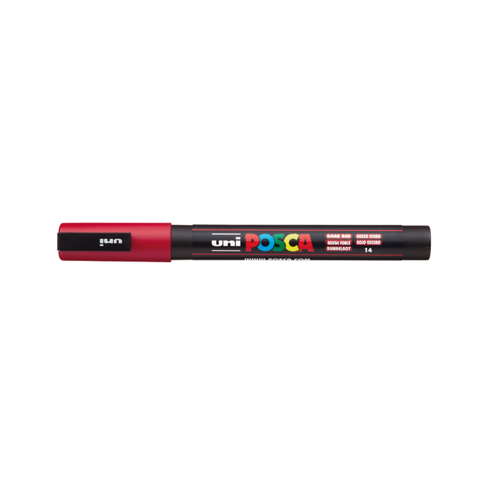 Marcadores fibra uni posca pc-3m rojo oscuro